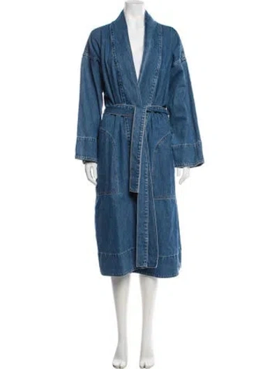 Pre-owned Mara Hoffman Faux Fur Coat W/ Tags In Blue