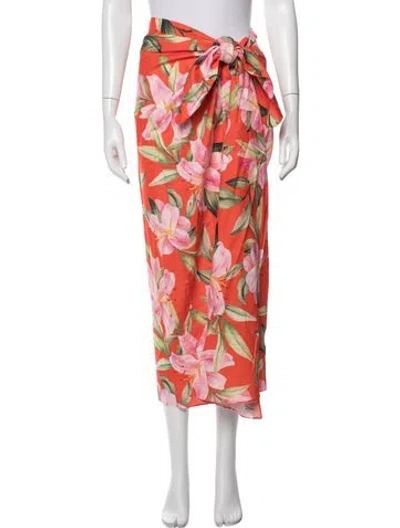 Pre-owned Mara Hoffman Floral Print Cover-up W/ Tags In Orange