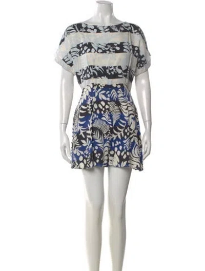 Pre-owned Mara Hoffman Floral Print Crew Neck Jumpsuit In Neutral