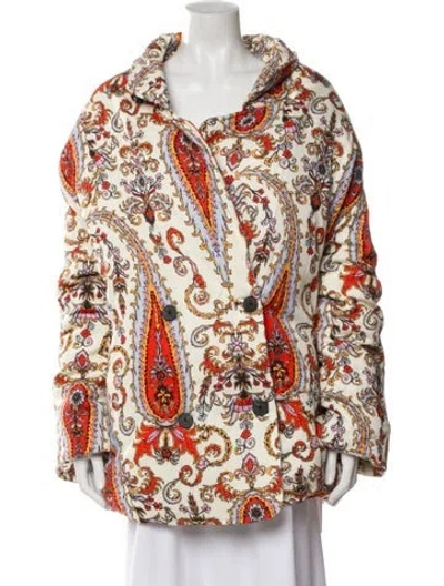 Pre-owned Mara Hoffman Floral Print Jacket W/ Tags In Neutral