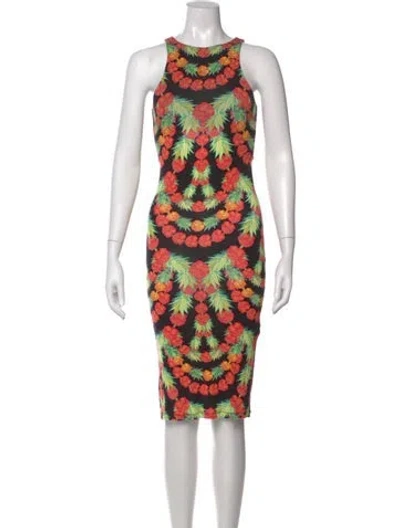 Pre-owned Mara Hoffman Floral Print Knee-length Dress In Pink
