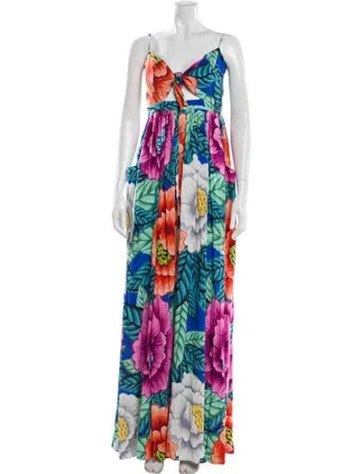 Pre-owned Mara Hoffman Floral Print Long Dress In Multi