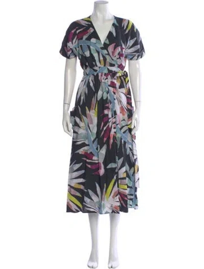 Pre-owned Mara Hoffman Floral Print Long Dress In Multi