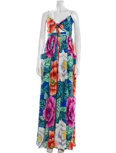 Pre-owned Mara Hoffman Floral Print Long Dress In Multicolor