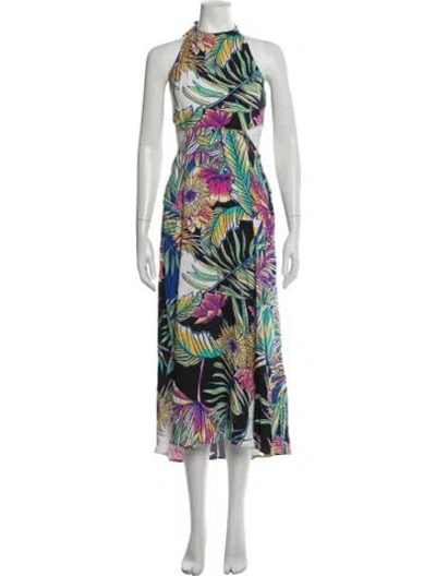 Pre-owned Mara Hoffman Floral Print Midi Length Dress In Blue