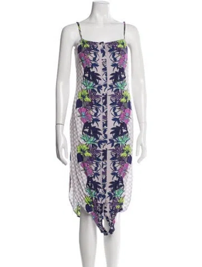 Pre-owned Mara Hoffman Floral Print Midi Length Dress In Multicolor