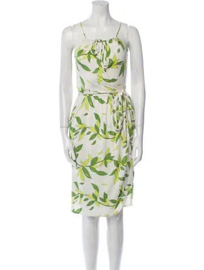 Pre-owned Mara Hoffman Floral Print Midi Length Dress In Neutral