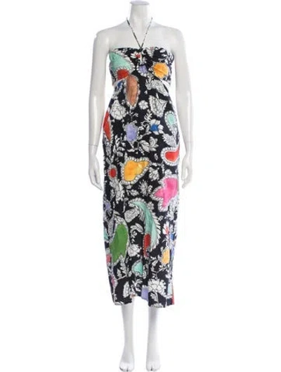 Pre-owned Mara Hoffman Floral Print Midi Length Dress In Neutral
