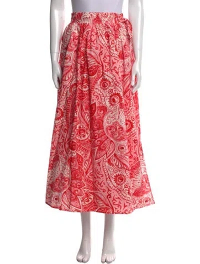 Pre-owned Mara Hoffman Floral Print Midi Length Skirt W/ Tags In Multi