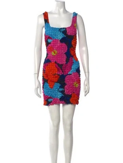 Pre-owned Mara Hoffman Floral Print Mini Dress In Purple