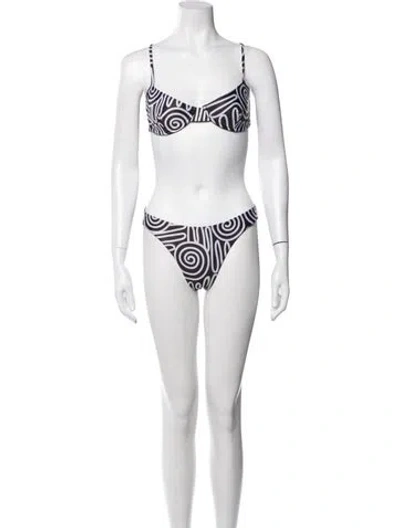 Pre-owned Mara Hoffman Graphic Print Bikini W/ Tags In Blue