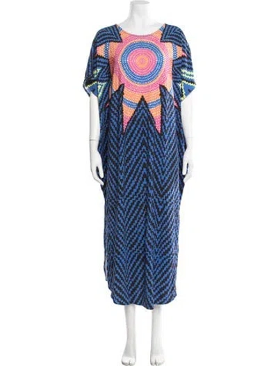Pre-owned Mara Hoffman Graphic Print Cover-up In Blue