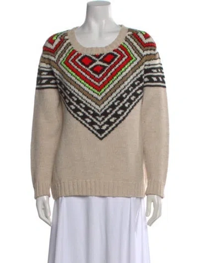 Pre-owned Mara Hoffman Graphic Print Crew Neck Sweater In Brown
