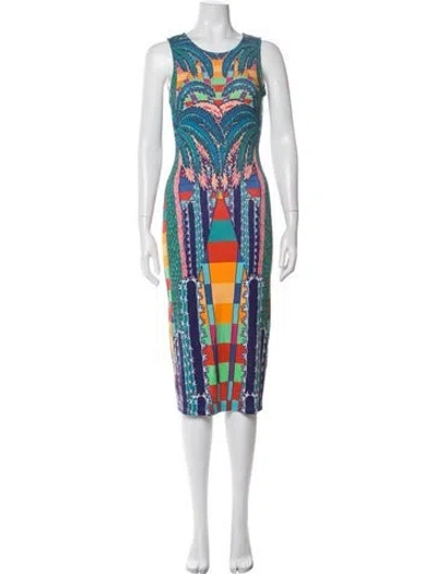 Pre-owned Mara Hoffman Graphic Print Knee-length Dress In Multi