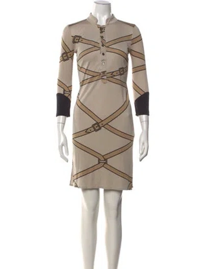 Pre-owned Mara Hoffman Graphic Print Knee-length Dress In Neutrals