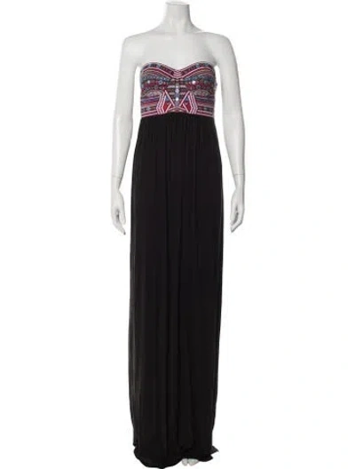 Pre-owned Mara Hoffman Graphic Print Long Dress In Black