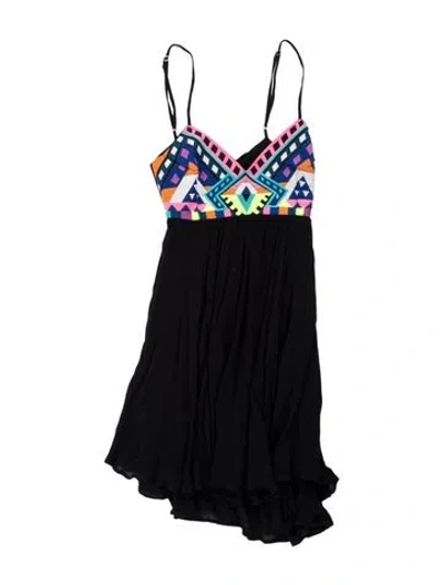 Pre-owned Mara Hoffman Graphic Print Long Dress In Black