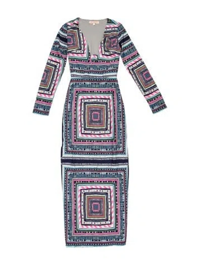 Pre-owned Mara Hoffman Graphic Print Long Dress In Pink