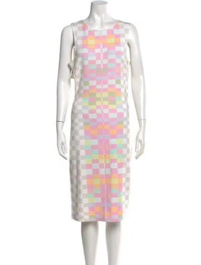 Pre-owned Mara Hoffman Graphic Print Midi Length Dress In Green