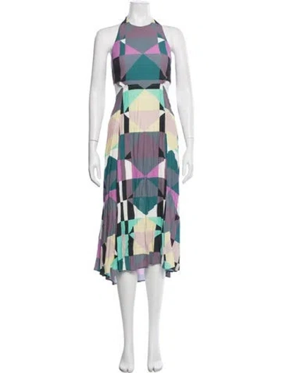 Pre-owned Mara Hoffman Graphic Print Midi Length Dress In Multi