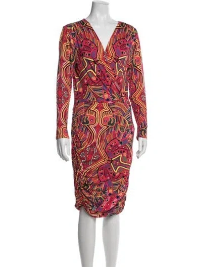 Pre-owned Mara Hoffman Graphic Print Midi Length Dress In Pink
