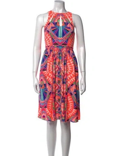 Pre-owned Mara Hoffman Graphic Print Midi Length Dress In Pink