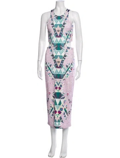 Pre-owned Mara Hoffman Graphic Print Midi Length Dress In Purple