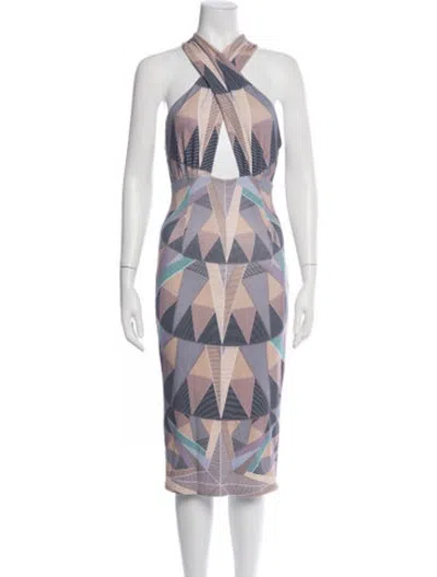 Pre-owned Mara Hoffman Graphic Print Midi Length Dress In Purple