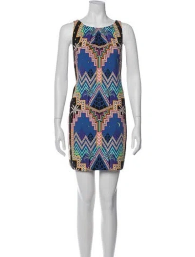 Pre-owned Mara Hoffman Graphic Print Mini Dress In Black