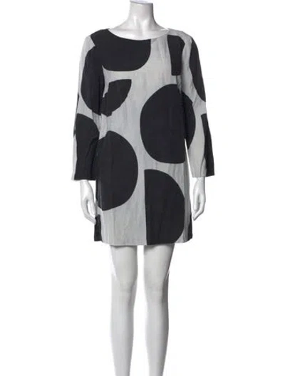 Pre-owned Mara Hoffman Graphic Print Mini Dress In Black