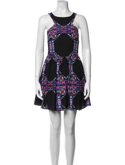 Pre-owned Mara Hoffman Graphic Print Mini Dress In Black