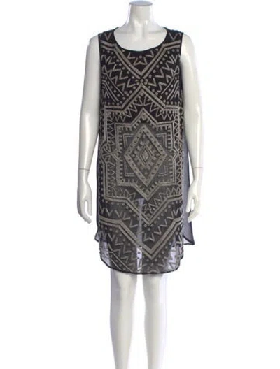 Pre-owned Mara Hoffman Graphic Print Mini Dress In Black