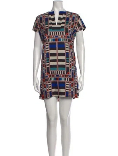 Pre-owned Mara Hoffman Graphic Print Mini Dress In Black/blue