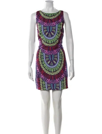 Pre-owned Mara Hoffman Graphic Print Mini Dress In Blue