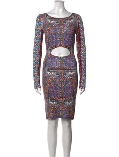 Pre-owned Mara Hoffman Graphic Print Mini Dress In Blue