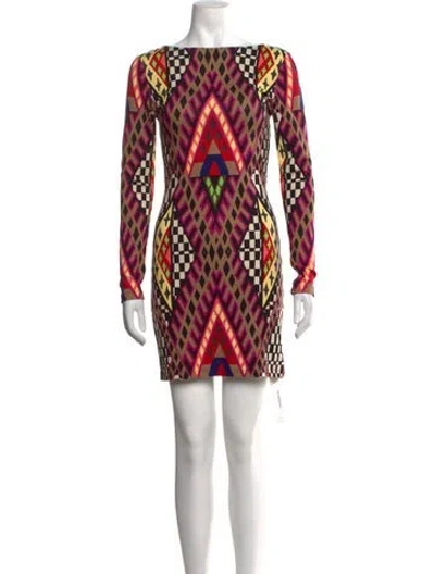 Pre-owned Mara Hoffman Graphic Print Mini Dress In Brown