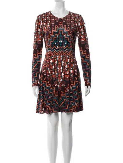 Pre-owned Mara Hoffman Graphic Print Mini Dress In Brown