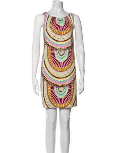 Pre-owned Mara Hoffman Graphic Print Mini Dress In Green/pink