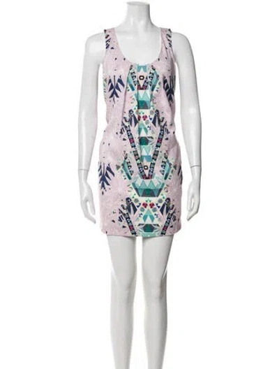 Pre-owned Mara Hoffman Graphic Print Mini Dress In Green/purple