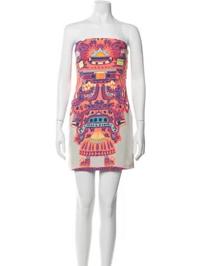 Pre-owned Mara Hoffman Graphic Print Mini Dress In Grey