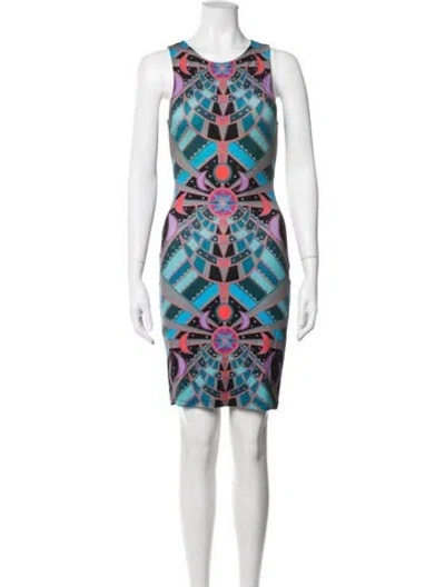 Pre-owned Mara Hoffman Graphic Print Mini Dress In Grey