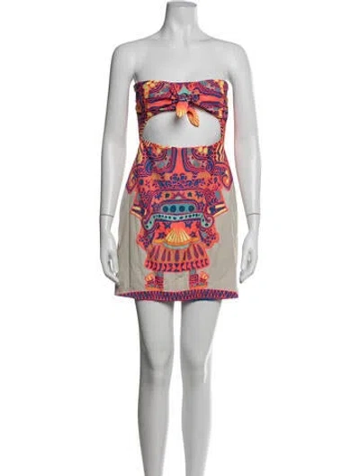 Pre-owned Mara Hoffman Graphic Print Mini Dress In Multicolor