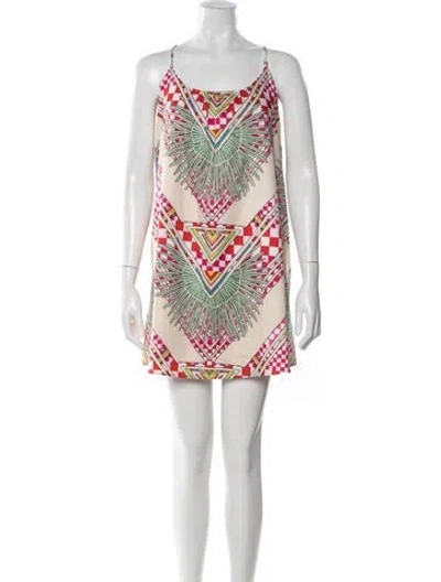 Pre-owned Mara Hoffman Graphic Print Mini Dress In Neutral