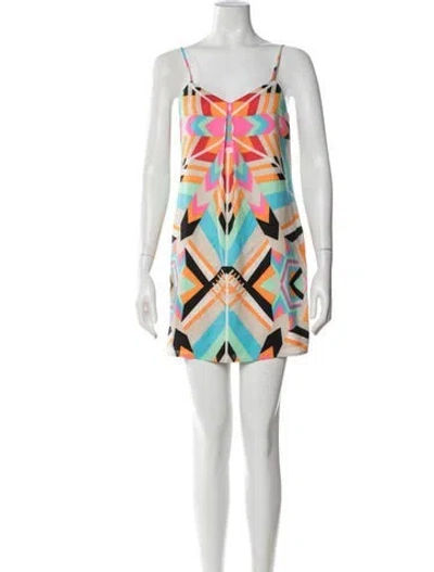 Pre-owned Mara Hoffman Graphic Print Mini Dress In Neutral