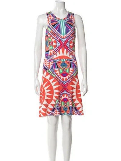 Pre-owned Mara Hoffman Graphic Print Mini Dress In Neutral