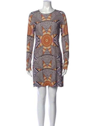 Pre-owned Mara Hoffman Graphic Print Mini Dress In Neutrals