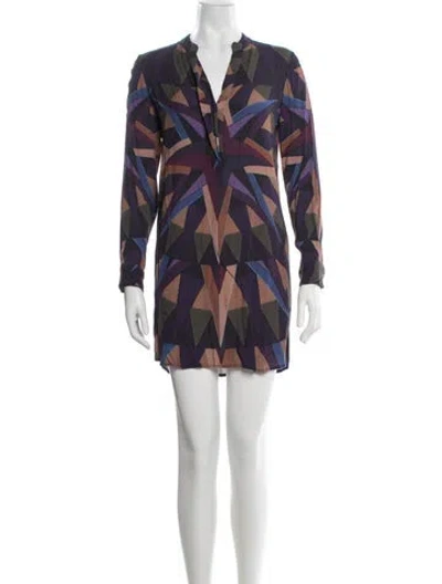 Pre-owned Mara Hoffman Graphic Print Mini Dress In Neutrals