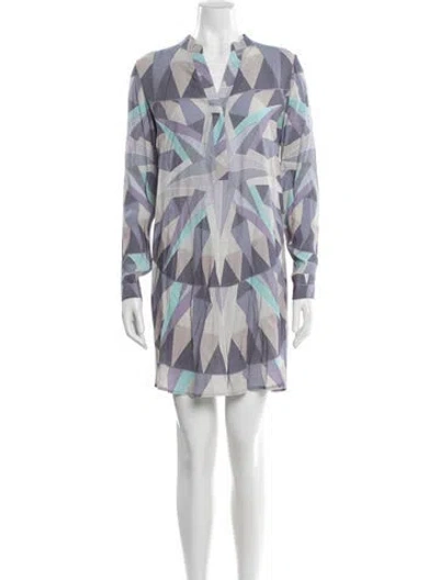 Pre-owned Mara Hoffman Graphic Print Mini Dress In Purple