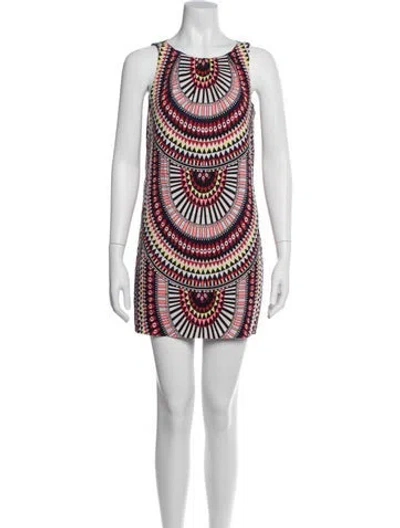 Pre-owned Mara Hoffman Graphic Print Mini Dress In White