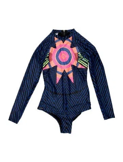 Pre-owned Mara Hoffman Graphic Print One-piece In Blue